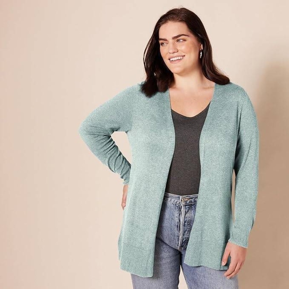 Amazon Essentials Women's Long Sleeve Open Front Cardigan Sweater‎ Sage Green XS
